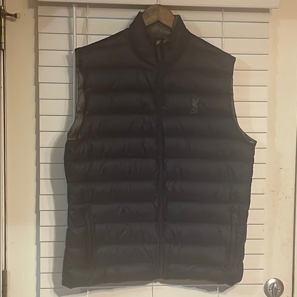 Butter Soft LIVERPOOL FC DOWN FILLED PUFFER Men's VEST BLUE GREY Lightweight L! - Picture 1 of 7